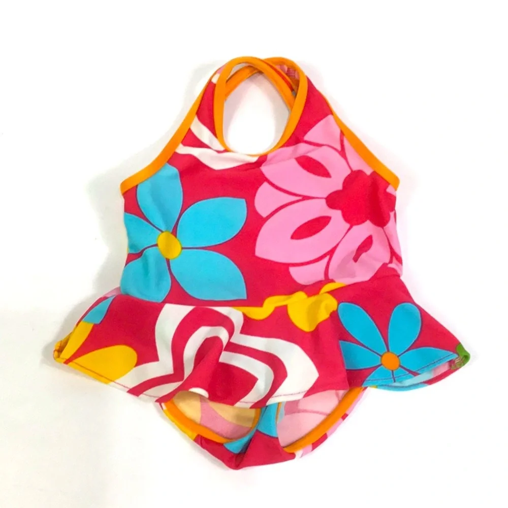 Baby Gap Swimsuit Size 0-3M floral red 1 piece good‎ condition